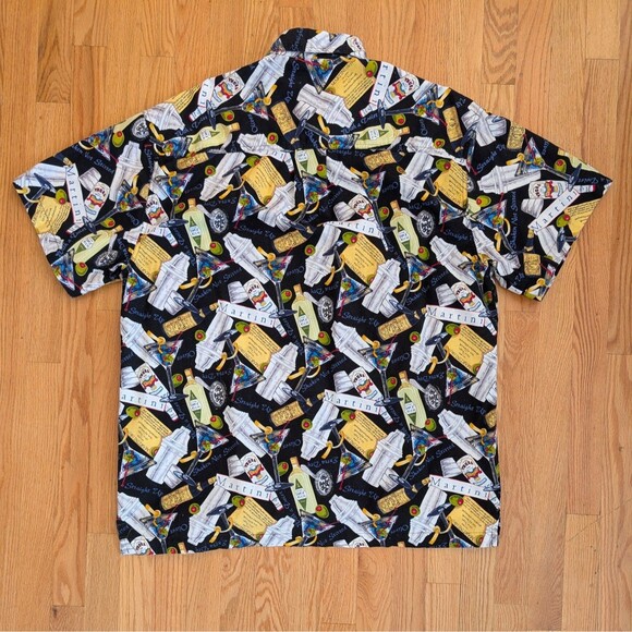VTG High Seas Trading Co Men's XL Button Up Hawaiian Martini Drinks Alcohol Bar - Picture 6 of 8